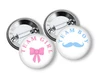 gender reveal party decorations Set of 1.25 inch Button badge Pink Blue Baby Shower Team Buttons