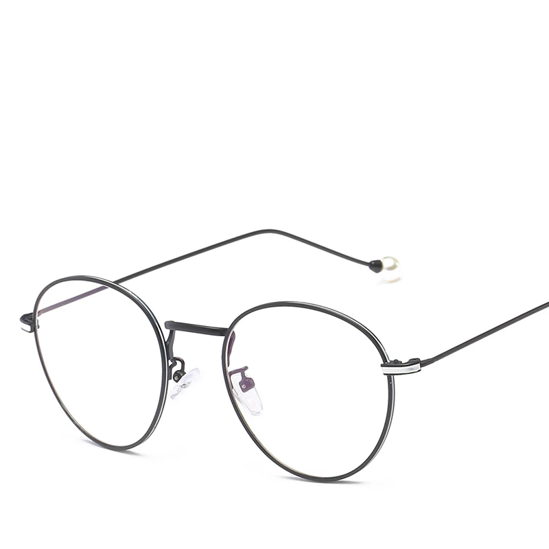

CJ083 fashion metal optical frame women glasses with pearls 2020