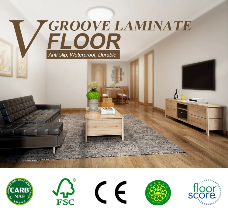 Low Price V Groove Traditional Living Laminate Flooring 12mm Buy