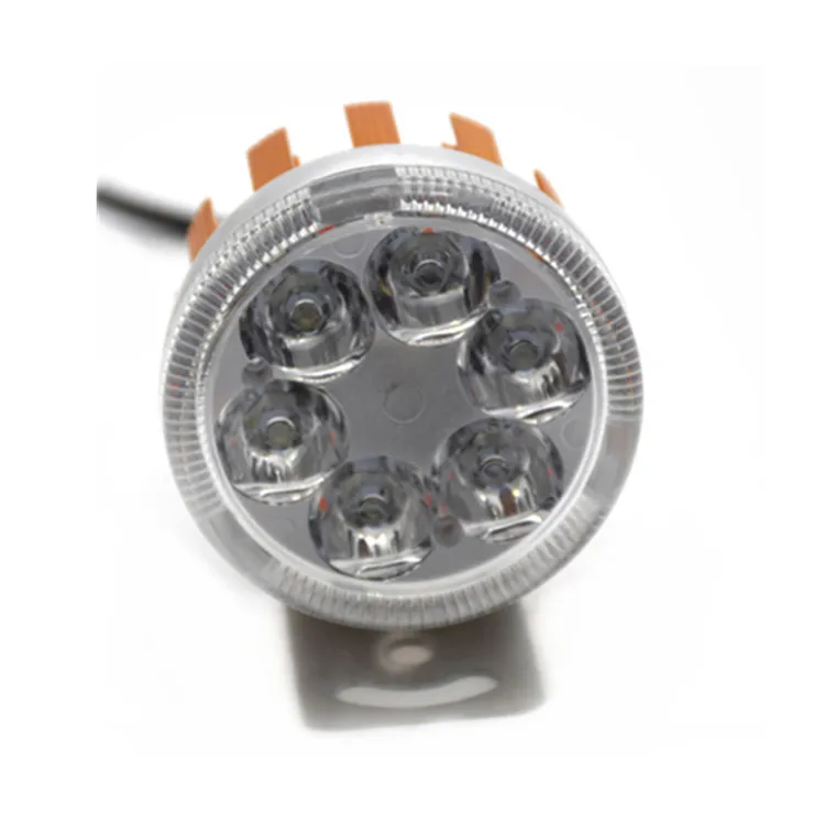 Faro de motocicleta de 6 LED con luz LED de 12 V de anillo múltiple para motocicleta y motocicleta Faro de motocicleta de 18 w LED