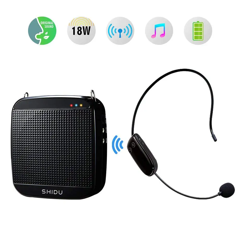 portable microphone headset with speaker