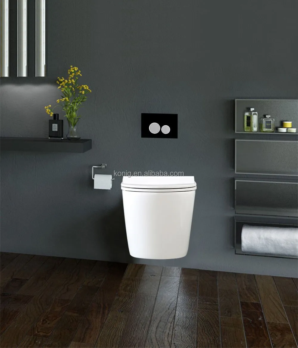 
Front push dual flush black glass plate with chrome button for hidden in wall toilet cistern K006 black glass 