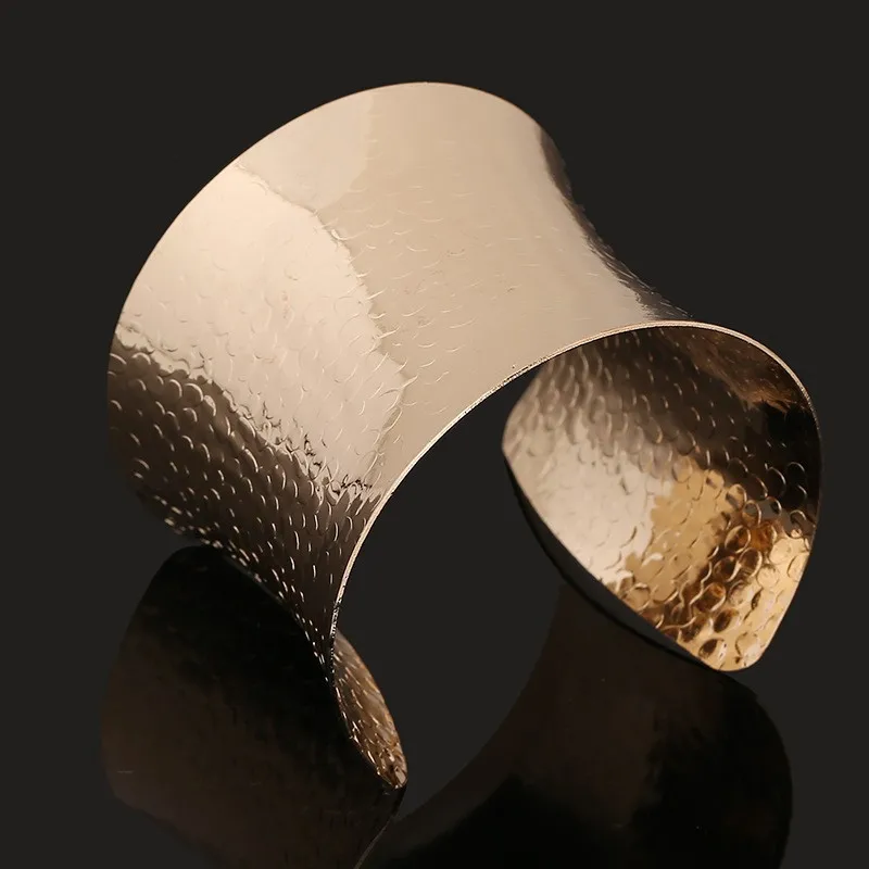 

Exquisite Vintage Engravable Plain Gold Wide Cuff Bangle Bracelet Steel Arm Cuff Bracelets For Women, Silver ,gold