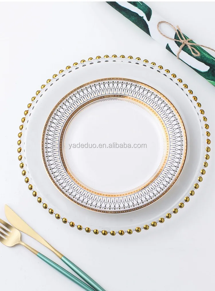 Royal Ceramic 20cm Gold Color Plates With Your Design Buy Plates With