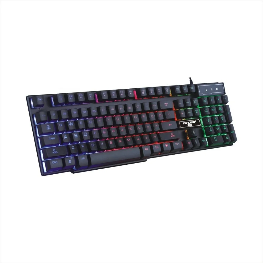 

Semi Mechanical Gaming Keyboard with Rinbow Backlit 19keys no Conflict Wired 104Keys KM6810a Keyboard, Black