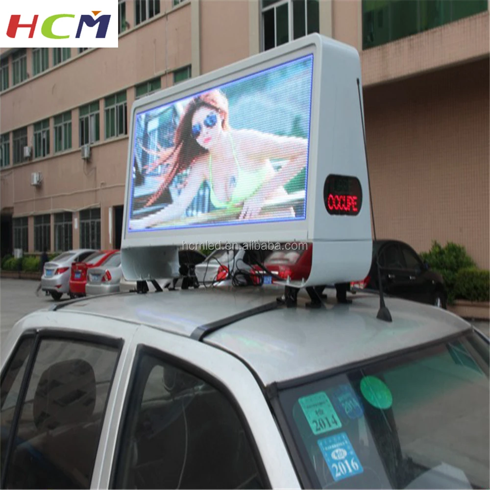 car top signs P5 Taxi Top LED Sign led screen car advertising LED Display for car bus shop hospital