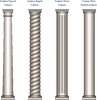 stone roman pillars or balusters with statue
