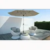 Modern unique design terrace patio rattan furniture with round bar table swivel egg pod chair