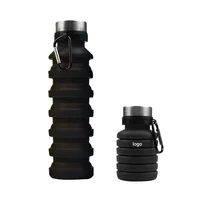 

2018 Custom Logo Fitness Sports Collapsible Drinking Water Bottle Silicone Bottle