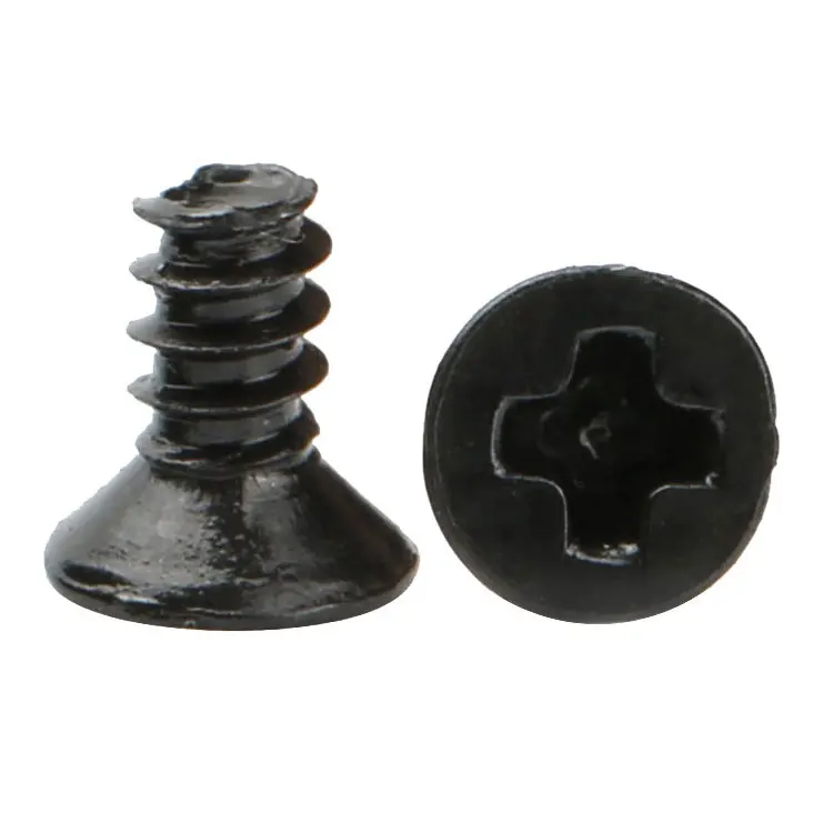 
M1 M2 Small Screw Flat Head Phillips Carbon Steel Black Zinc SSD Screws 