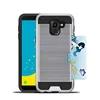 Top Selling Brushed Metal Soft Tpu Hard Pc Material Phone Wallet Case For Samsung J6 2018 J660