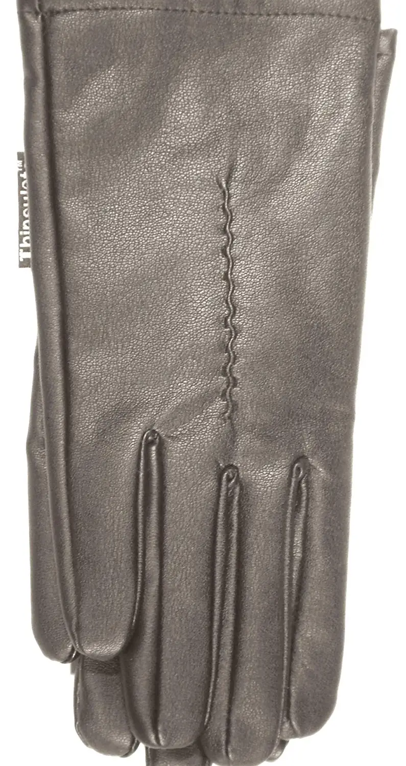 4fmg2.074, 4fmg2.002, Genuine Black Very Soft Leather Microfiber Lined Luxurious Looking Gloves for Women Size Large