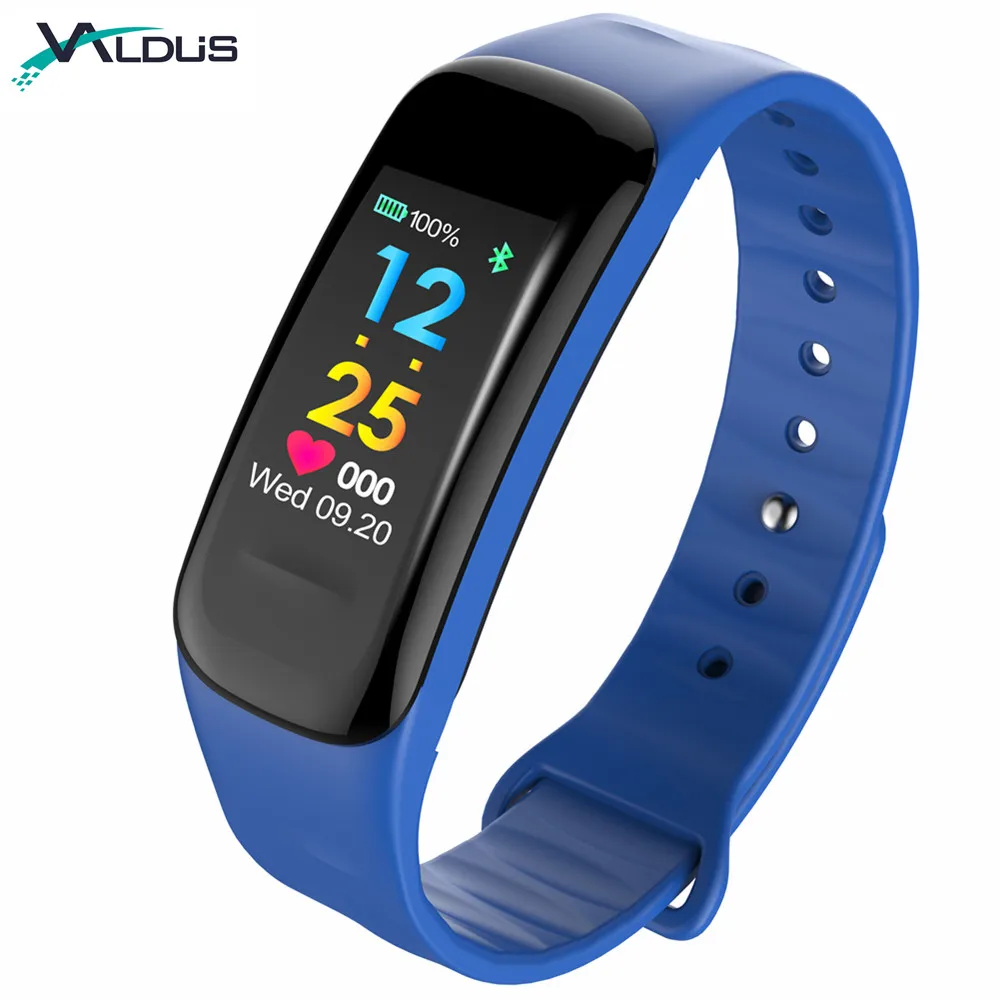 

C1 PLUS Smart Band 0.96 Inch Color Large Screen Blood Pressure Oxygen Smart Bracelet Fitness Tracker Heart Rate Wristband, Black;blue;red