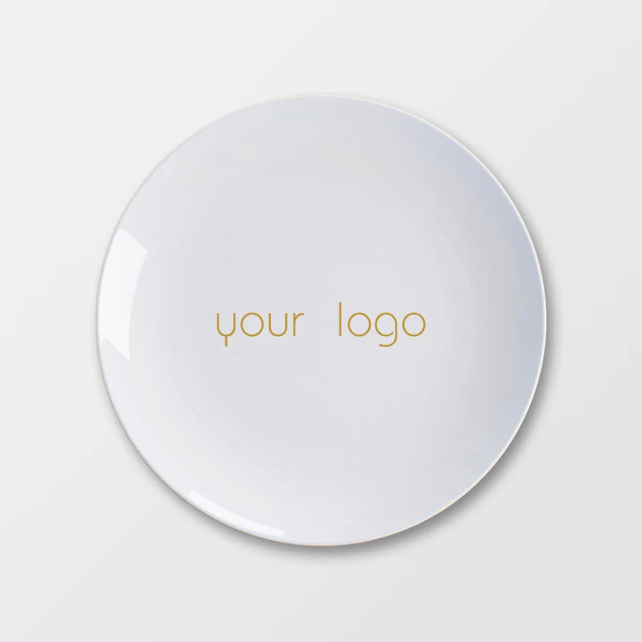 

White Bone China Ceramic Dinner Plates Customized Logo Dinner Dishes Set