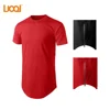 Mens Custom T Shirts Short Sleeve Tens Tall Tee Extra Long Side Zip O-Neck Wholesale T Shirts