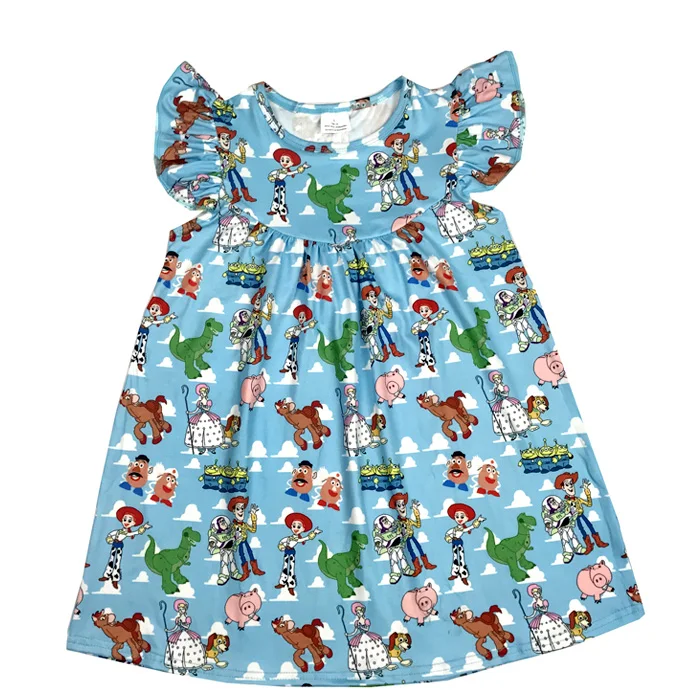 

Boutique baby girls children clothes wholesale fancy animal little girl milk silk dress, As the picutres show