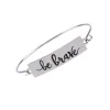 Stainless Steel Inspired Message Be Brave Customized Words Bangle Bracelet