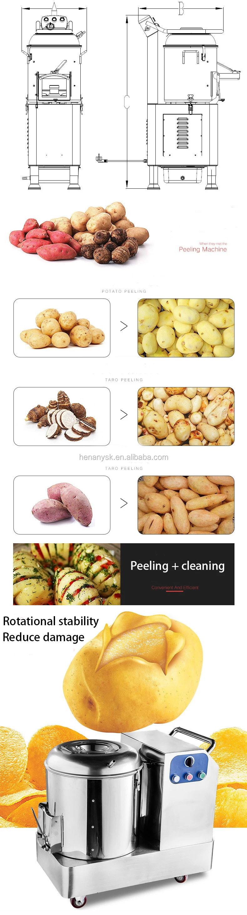 New Multipurpose Efficient Potato Peeling Machine Cleaning HOT SELL Potato Peeler