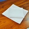 White embossed stoneware square dinner plates white ceramic plates
