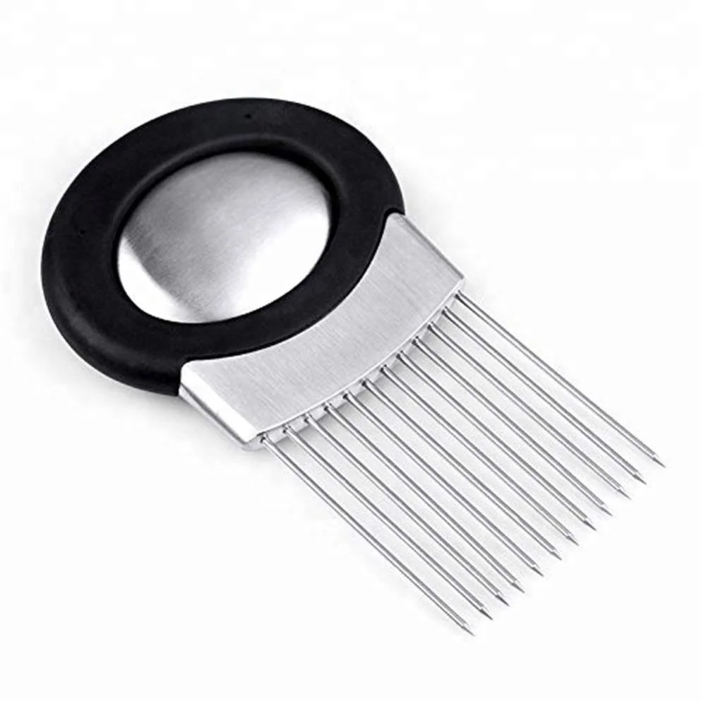 
Onion Holder for Fork Slicing Chopper Gadget Vegetable Potato Holder & Stainless Steel Soap Odor Remover Kitchen Tool 