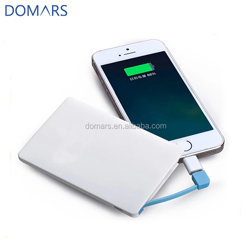 

Gift Ultra Thin Portable 2500mAh OEM Customized Logo Credit Card Power Banks, Black/white/silver