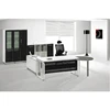Generous and Utility White Lacquer Metal Frame Round Extend Desk Modern Executive Desk Luxury Office Furniture