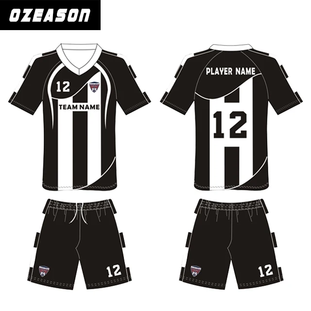 black and white soccer jersey team