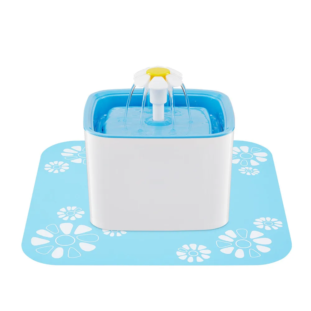 

Newest upgraded cube flower style 3-stage pet waterfeeder automatic electric pet water fountain filter, Blue/white
