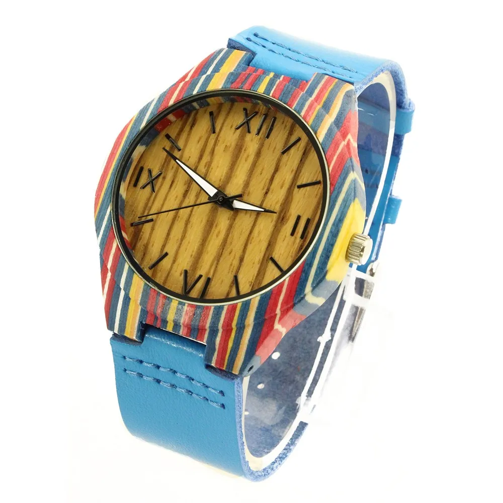 

SKYMOOD Men Wood Watch Blue Recycled Wood Watches Toronto, Skateboard wood material