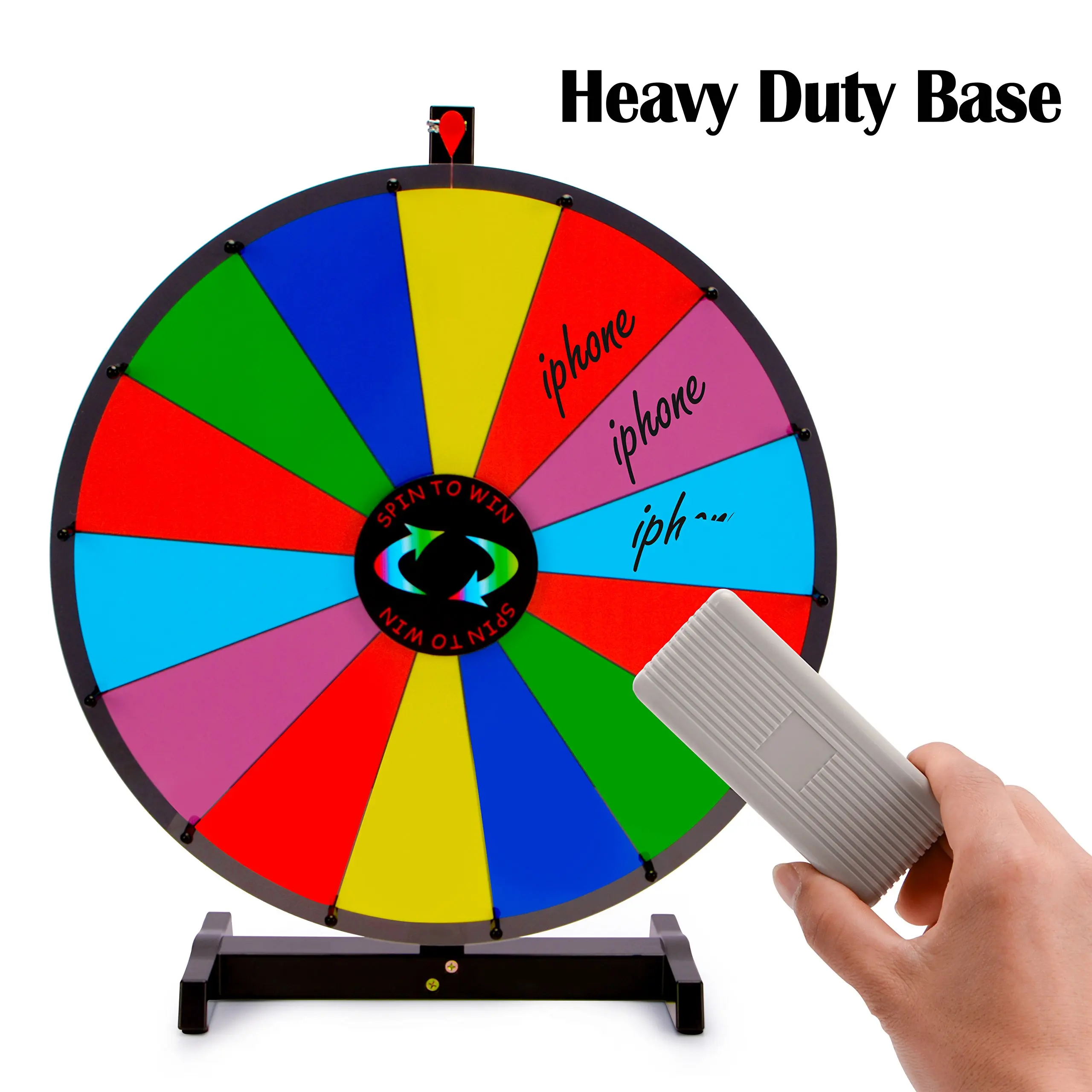 Tabletop or Floor Spinner Stand 14 Colorful Slots with 3 Dry Erase Markers and 1 Eraser Win The Fortune Spin Game for Carnival and Trade Show T-SIGN 24 Inch Spinning Prize Wheel Spinner Stand Tabletop or Floor Spinner Stand 14 Colorful Slots with 3 Dry Erase Markers and 1 Eraser Win The Fortune Spin Game for Carnival and Trade Show T-SIGN 24 Inch Spinning Prize Wheel Spinner Stand