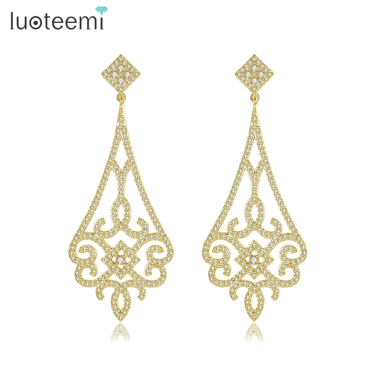 

LUOTEEMI Bridal Pendant cz Jewelry Earrings