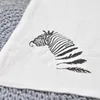 custom cotton animal zebra embroidery simple fashionable square handkerchief bandana for sales