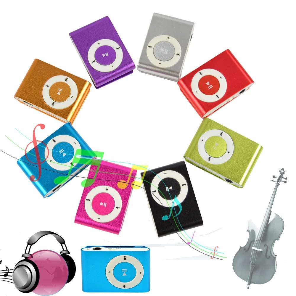 

High Quality Portable Mini Clip Sports Music Mp3 Player with headphone and charging cable support memory card TF card, Black,silver,blue,green,purple,gold,hot pink,red
