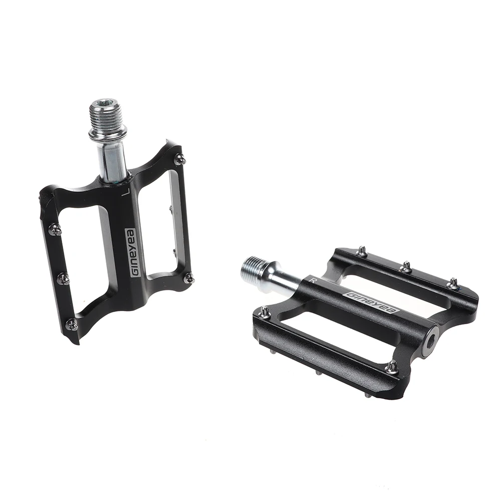 

GINEYEA CNC Anti-slip Sealed Bearing 9/16" Aluminium Alloy Bicycle Pedal For MTB Mountain Road Bike, Black