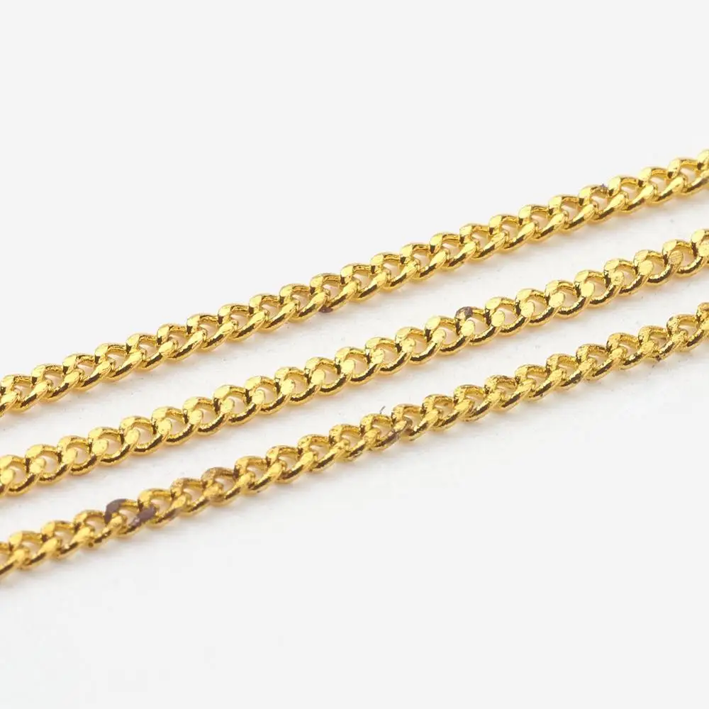 

PandaHall Golden Brass with Spool Oval Thin Twisted Curb Chain