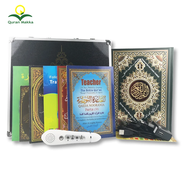 

Best Quality Low Price The Holy Digital Quran Read Pen Coran Talking Reading Player With Arabic English For Kids Learning Koran, White or gold