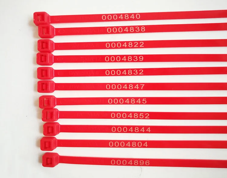 Nylon Cable Tie Red 300mm With Serial Number Buy Cable Ties With