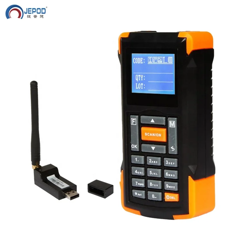 

High performance!JEPOD JP-D2 1D wireless mini bluetooth data collector 433hz USB connection barcode scanner for warehouse