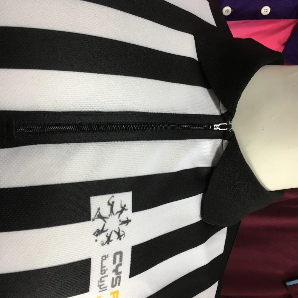 Custom Wholesale Polyester Zipper Black White Polo Referee Shirts Men ...