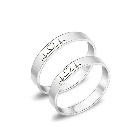 

Free shipping Valentine's Day lover promise ring Titanium silver R02