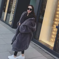 

2019 New Women Winter Coat Thicken Long Hooded Faux Fur Teddy Bear Coat