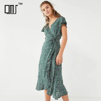 Floral Ruffle Wrap Dress Outlet Store ...