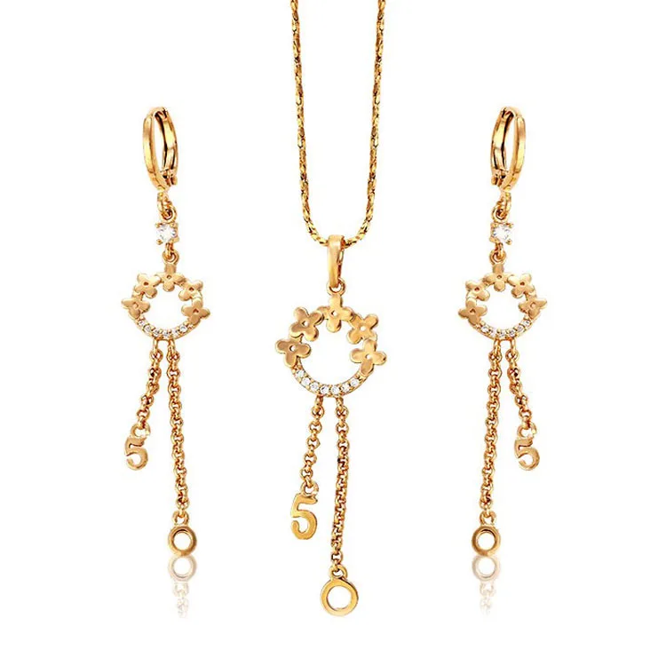 

62653- Xuping Simple ladies cute earring pendant jewellery set design, White