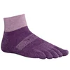 Custom Wholesale Men's Purple Mini Crew Five Finger Socks Injinji Toe Socks