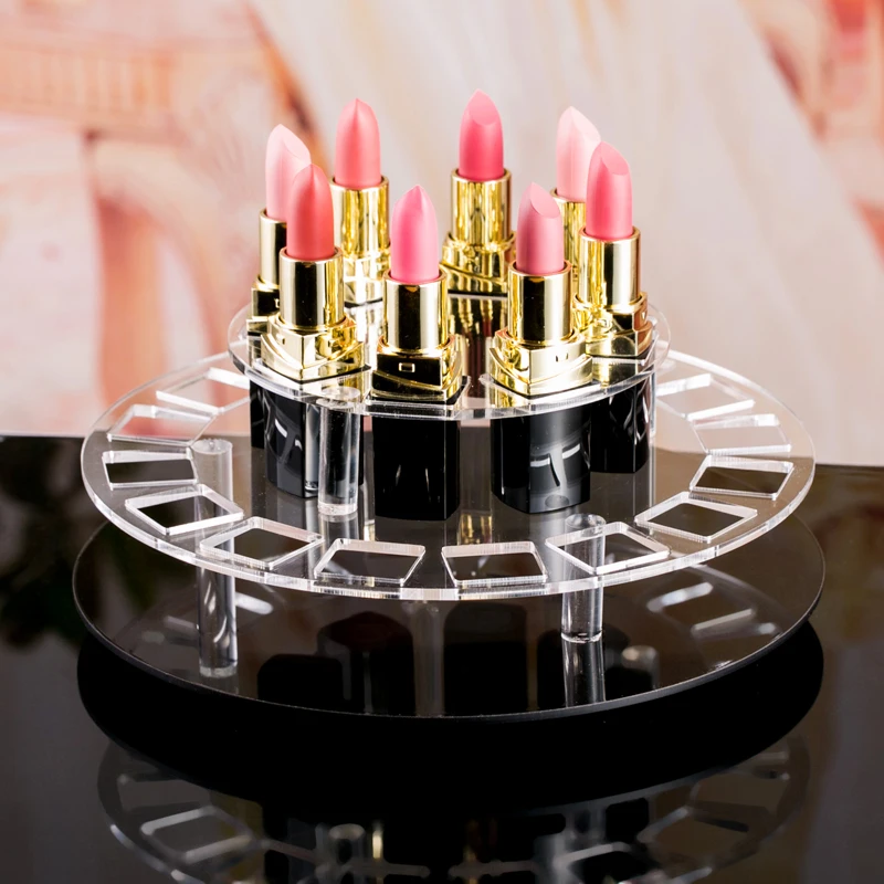 Custom Counter Top Lipstick Display Stand/rotating Acrylic Lipstick