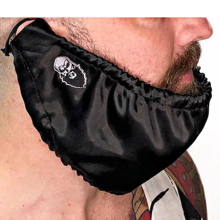 

Mens Facial Hair Apron Guard Bonnet Beard Bib Bandana, Black