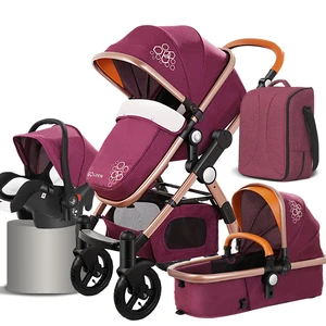 Image of 2018 newborn compact poussette baby 3 in 1 baby pram with car seat