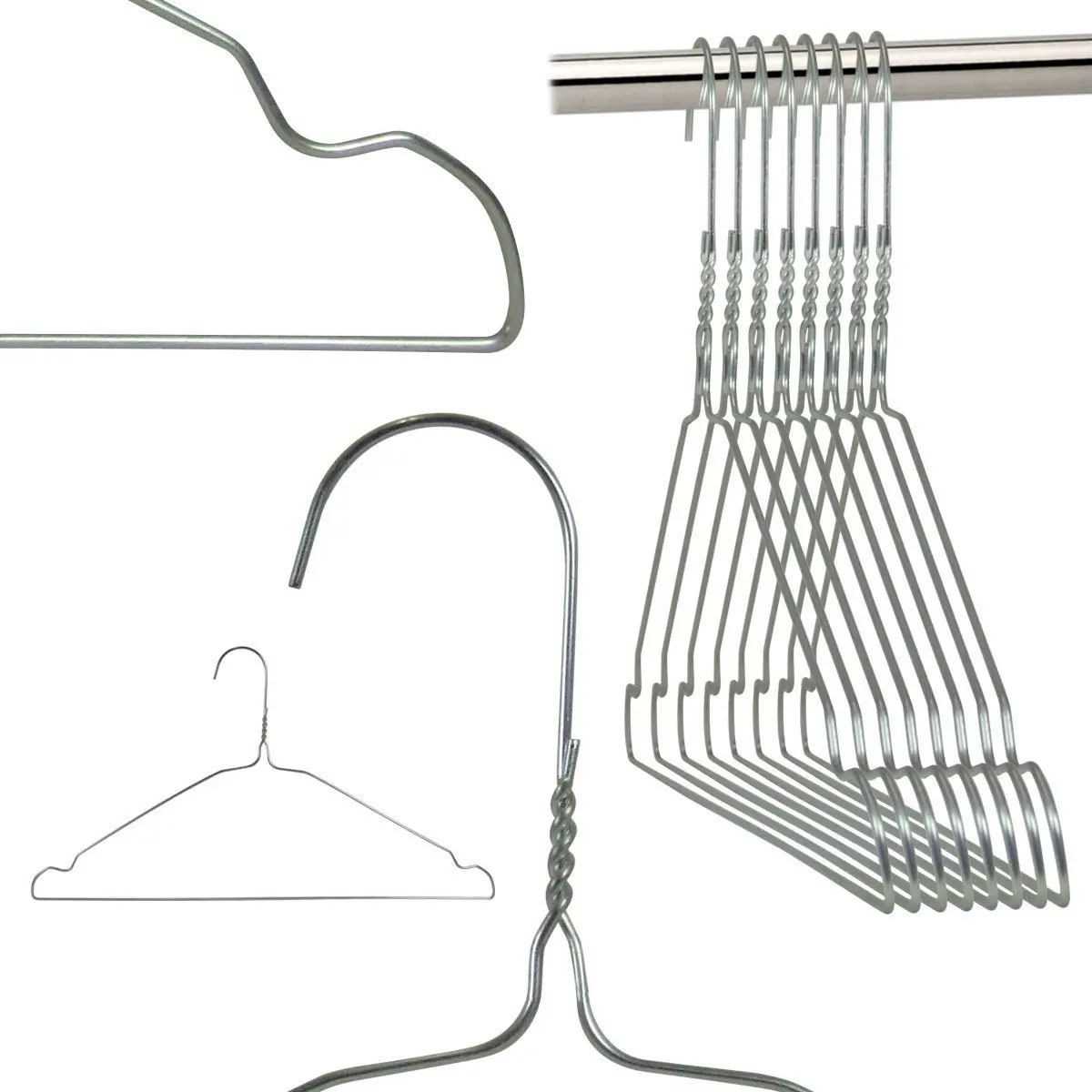 Buy Hangerworld Pack of 20 Galvanised Plain Silver Wire Metal Coat