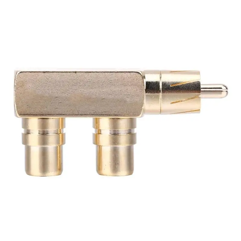 

ALLOYSEED Gold Plated RCA Audio Splitter Plug Male to 2 RCA Female Right Angle Audio Plug Splitter Adapter Converter Connector