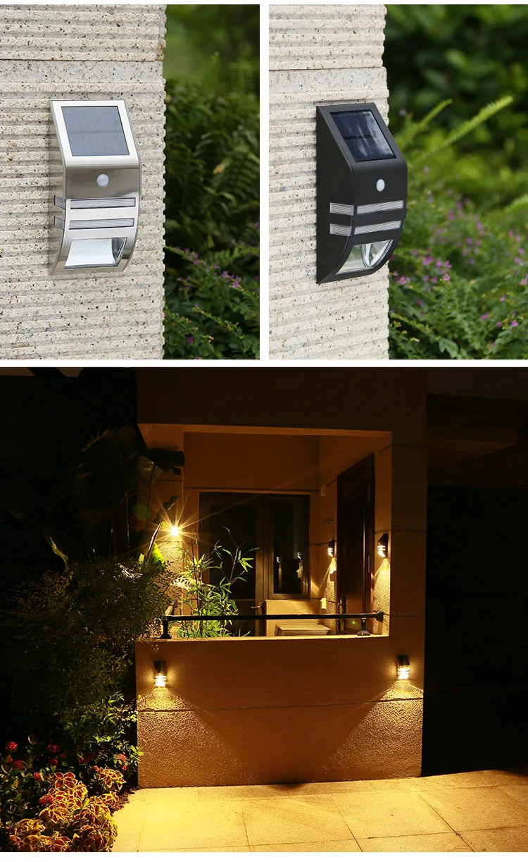 Outdoor Waterproof Stainless Steel Led Solar Security Light With Motion Sensor
